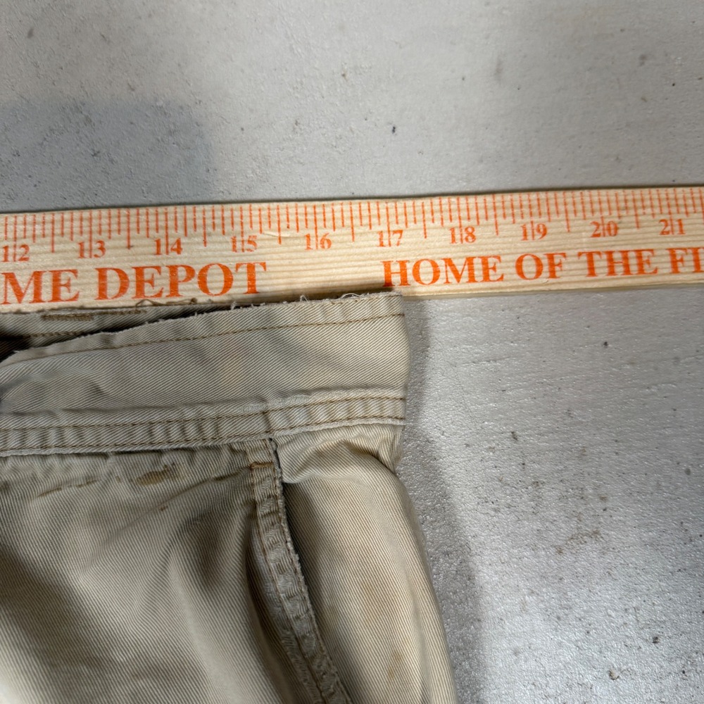 Polo Ralph Lauren Polo 67 Chino Mens Tan Cotton Cargo Shorts Size 34 Distressed - Picture 6 of 7